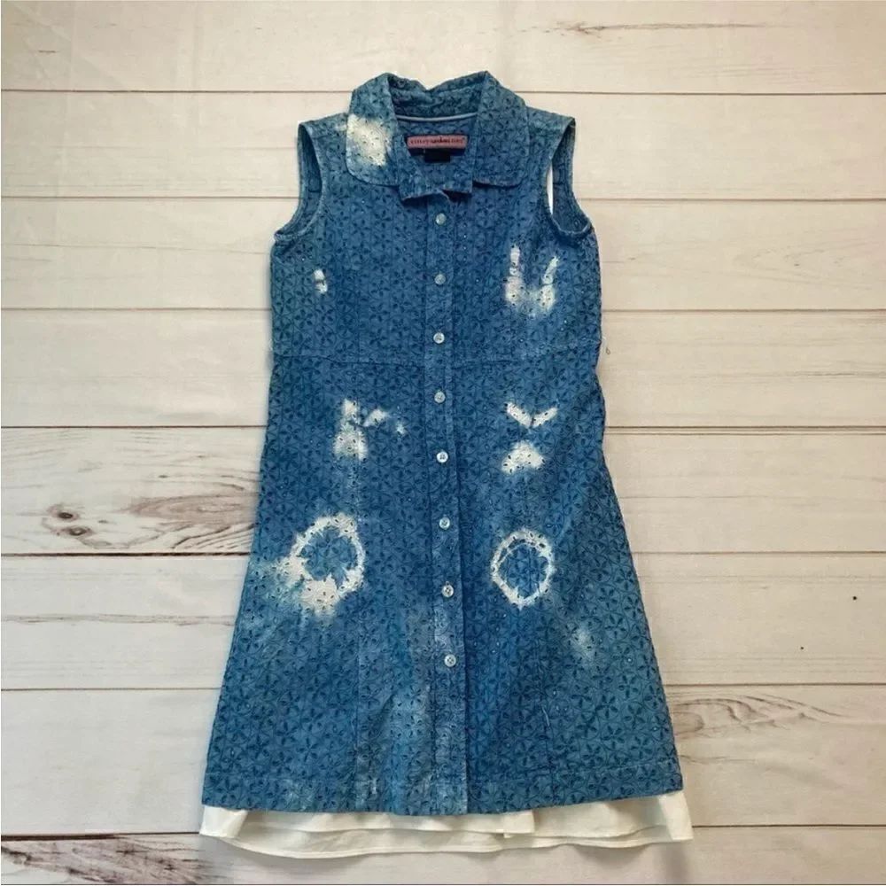 Vineyard Vines Sleeveless Blues Eyelet Dress